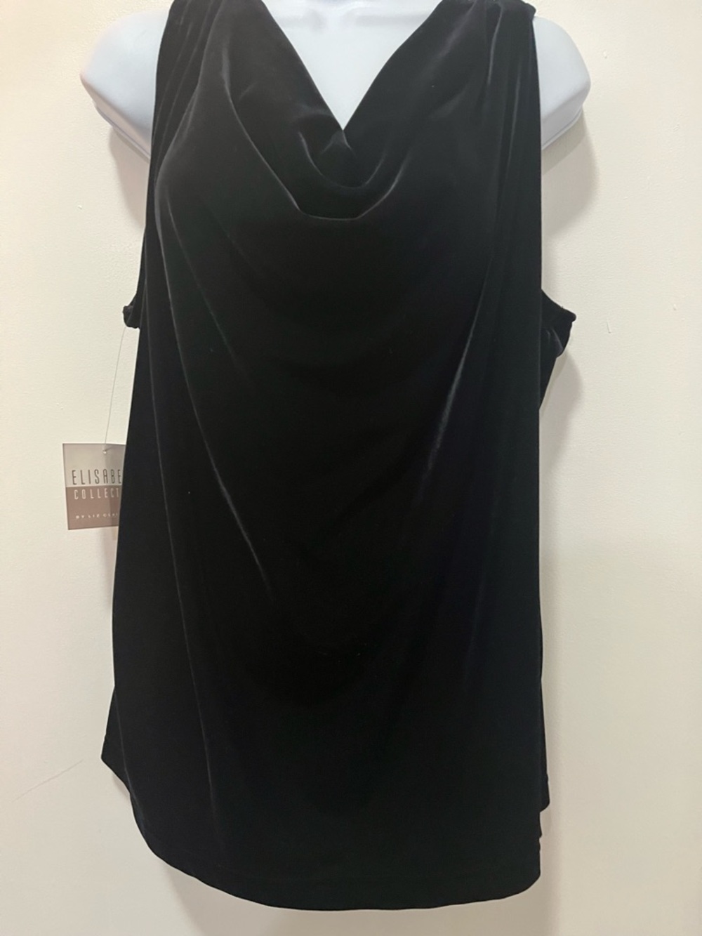 Black Velvet Cowl Neck Sleeveless Top